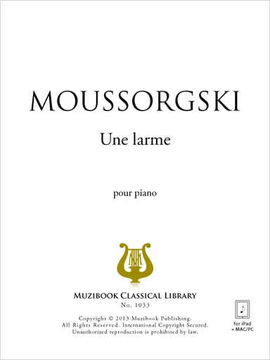 Une larme - Modeste Moussorgski - Muzibook Publishing