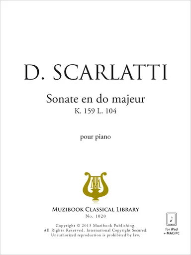 Sonate en do majeur K 159 - Domenico Scarlatti - Muzibook Publishing