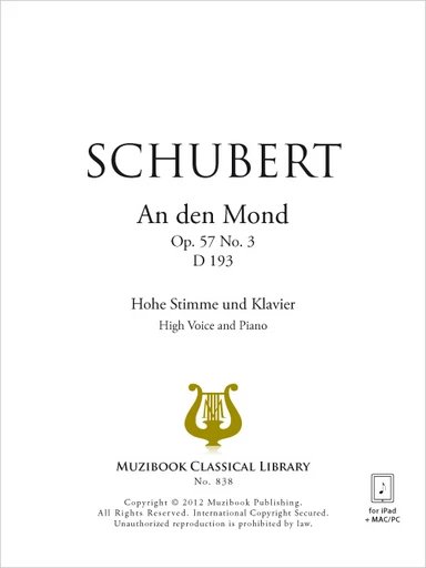 An den Mond - Franz Schubert - Muzibook Publishing