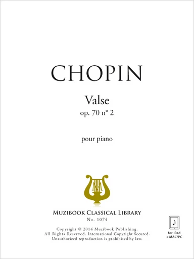 Valse en fa mineur op. 70 n° 2 - Frédéric Chopin - Muzibook Publishing