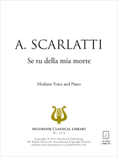 Se tu della mia morte - Alessandro Scarlatti - Muzibook Publishing