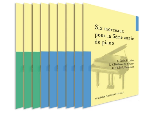 Six morceaux et études pour la 3ème, 4ème et 5ème année de piano (9 cahiers) -  - Muzibook Publishing